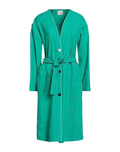 ALYSI Full-length jacket Emerald green 53% Viscose, 46% Cotton, 1% Polyester