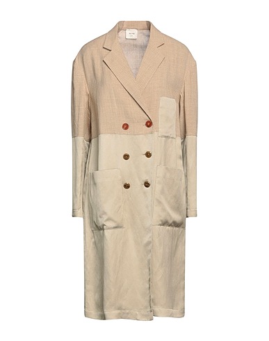 ALYSI Double breasted pea coat Beige 45% Linen, 35% Cotton, 20% Polyamide, Viscose