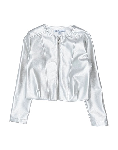 PATRIZIA PEPE Biker jacket Silver 55% Polyurethane, 45% Polyester