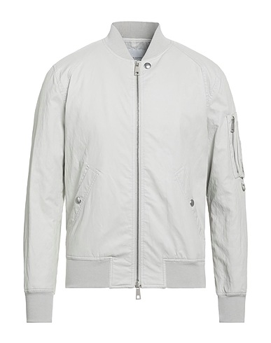 PAOLO PECORA Bomber Light grey 59% Polyurethane, 19% Cotton, 15% Synthetic fibers, 5% Other Fibres, 2% Metal