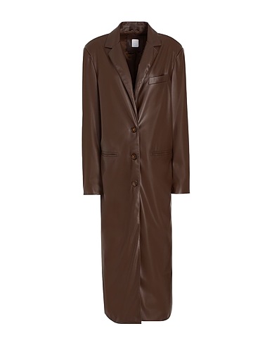 8 by YOOX Cappotto SB OVERSIZE COAT Cioccolato 50% Poliuretano, 50% Poliestere