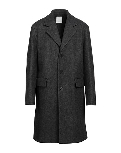 SANDRO Coat Charcoal 75% Wool, 20% Polyamide, 5% Other Fibres