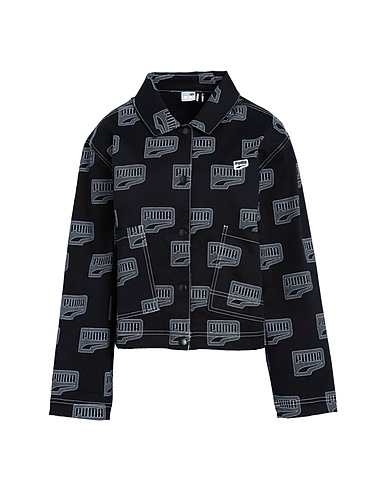 PUMA Jacket Downtown AOP Coach Jacket
 Black 98% Cotton, 2% Elastane