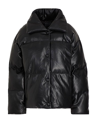 8 by YOOX Steppjacke PANNELLED QUILTED PUFFER JACKET Schwarz 50% Baumwolle, 50% Polyurethan