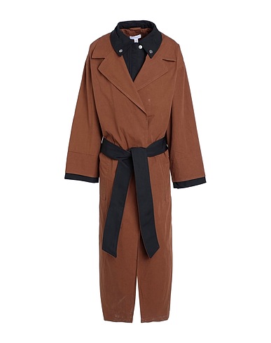 TOPSHOP Full-length jacket Brown 100% Cotton