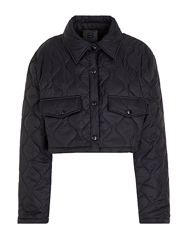 8 by YOOX Giubbotto RECYCLED NYLON QUILTED CROP SHACKET Nero 100% Poliammide riciclato