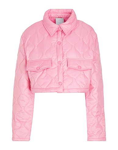 8 by YOOX Giubbotto RECYCLED NYLON QUILTED CROP SHACKET Rosa 100% Poliammide riciclato
