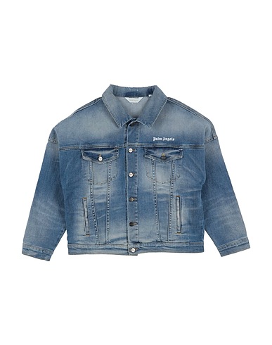 PALM ANGELS Denim jacket Blue 99% Cotton, 1% Elastane