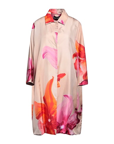 GIANLUCA CAPANNOLO Full-length jacket Light brown 100% Silk