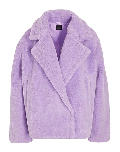 8 by YOOX Teddy Coat TEDDY BIKER JACKET Lilac 100% Polyester