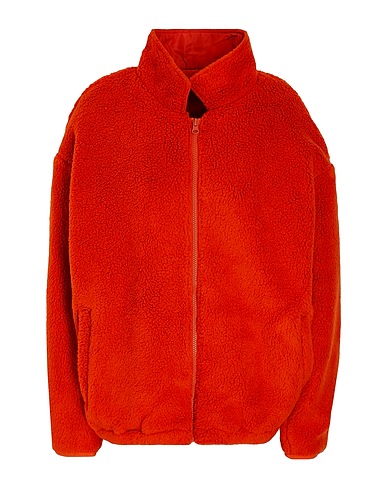 8 by YOOX Teddy Coat ZIP-UP TEDDY JACKET Rust 100% Polyester