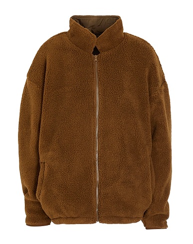 8 by YOOX Teddy Coat ZIP-UP TEDDY JACKET Verde militare 100% Poliestere