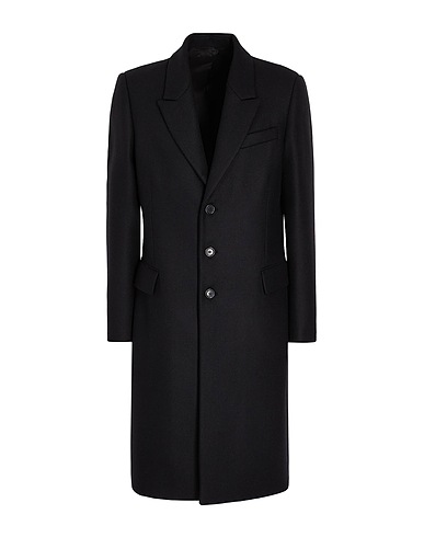 8 by YOOX Coat SINGLE-BREASTED COAT Black 50% Recycled wool, 30% Recycled polyester, 10% Acrylic, 5% Other Fibres, 5% Recycled polyamide