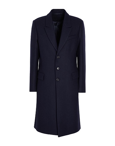 8 by YOOX Coat SINGLE-BREASTED COAT Midnight blue 50% Recycled wool, 30% Recycled polyester, 10% Acrylic, 5% Other Fibres, 5% Recycled polyamide