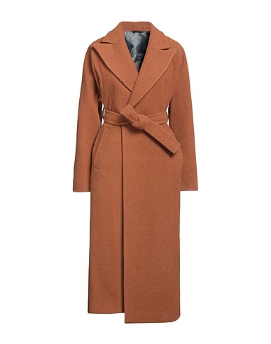 HEVÒ Manteau long Marron 70% Laine, 15% Polyester, 10% Nylon, 5% Autres fibres