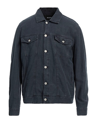 DONDUP Denim jacket Slate blue 100% Cotton