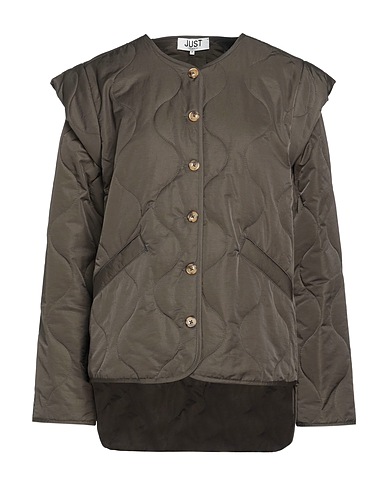 JUST FEMALE Piumino Verde scuro 55% Cotone, 45% Nylon