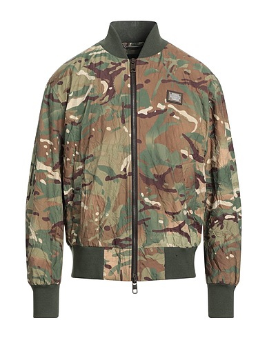 DOLCE&GABBANA Bomber Military green 100% Polyamide, Cotton, Elastane