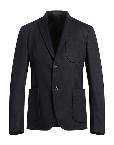 TRUSSARDI Blazer Black 80% Virgin Wool, 20% Cotton, Goat skin