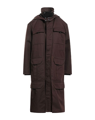 ZEGNA Coat Chocolate brown 80% Cotton, 20% Wool, Polyamide, Polyurethane