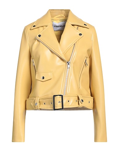 STAND STUDIO Bikerjacke Gelb 50% Polyurethan, 48% Polyester, 2% Elastan