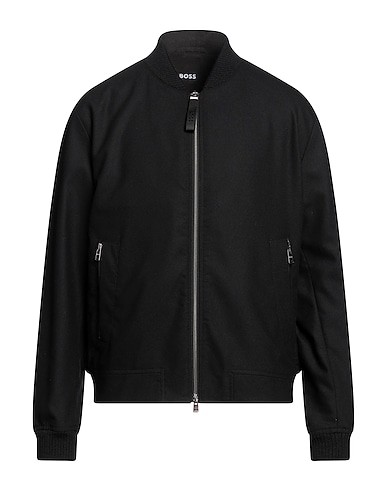 BOSS Bomberjacke Schwarz 39% Wolle, 33% Polyester, 14% Viskose, 13% Polyamid, 1% Elastan