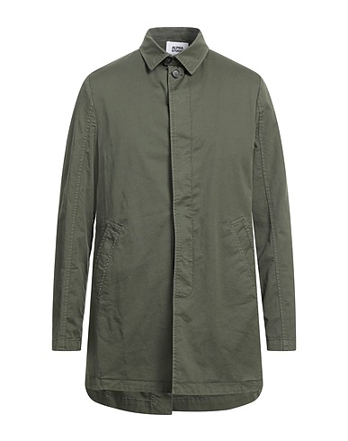 ALPHA STUDIO Full-length jacket Military green 98% Cotton, 2% Elastane