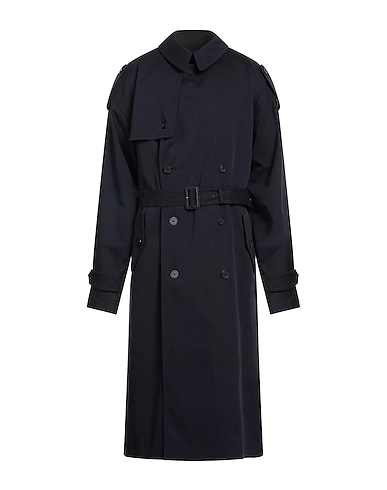 BALENCIAGA Coat Midnight blue 97% Cotton, 3% Elastane