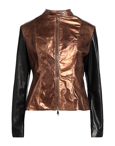 VINTAGE DE LUXE Giacca biker Bronzo Pelle