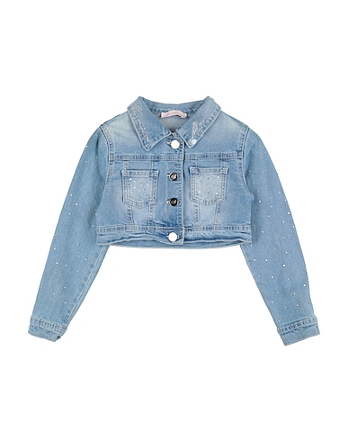 MISS BLUMARINE Denim jacket Blue 98% Cotton, 2% Elastane