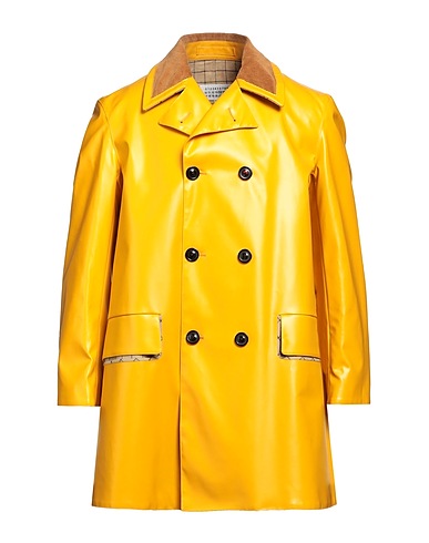 MAISON MARGIELA Double breasted pea coat Yellow 100% Cotton, Polyurethane coated