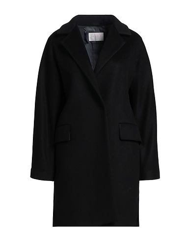 ANNIE P. コート ブラック バージンウール 70% / ナイロン 20% / カシミヤ 10%