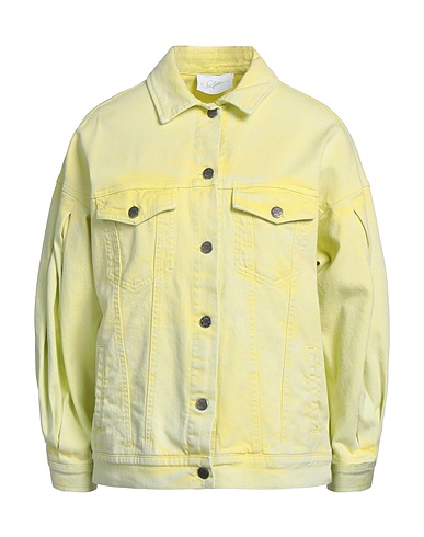 SOALLURE Denim jacket Yellow 97% Cotton, 3% Elastane