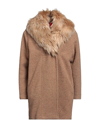 DISTRETTO 12 Cappotto Beige 76% Poliestere, 24% Lana Vergine