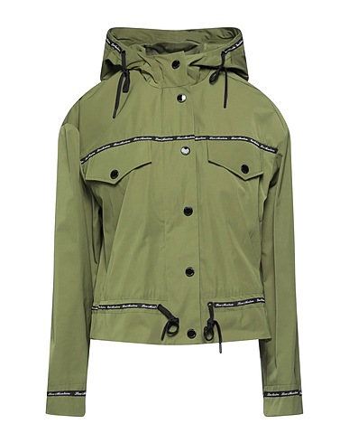 LOVE MOSCHINO Full-length jacket Military green 90% Polyester, 10% Cotton