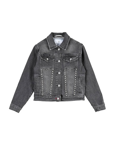 PHILIPP PLEIN Denim jacket Grey 98% Cotton, 2% Elastane