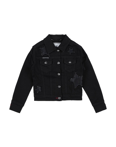 PHILIPP PLEIN Denim jacket Black 92% Cotton, 6% Elastomultiester, 2% Elastane