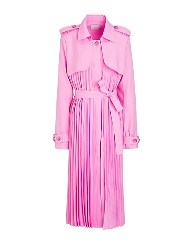 8 by YOOX Full-length jacket RECYCLED POLY PLEATED MIDI TRENCH
 Pink 100% Recycled polyester