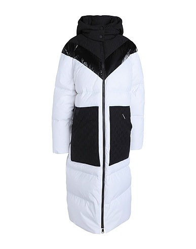 KARL LAGERFELD Shell jacket LONG DOWN COAT W/ MONOGRAM White 100% Recycled nylon