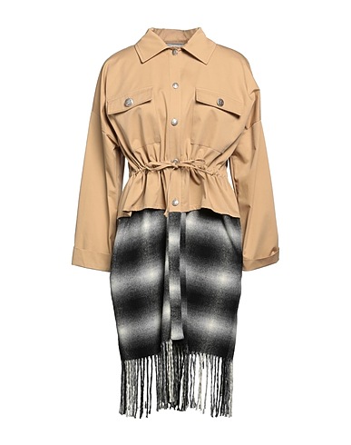 BRAND UNIQUE Full-length jacket Camel 100% Cotton, Acrylic, Polyester, Wool, Other Fibres