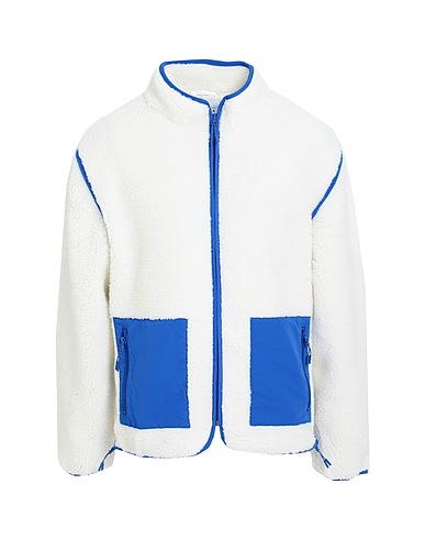 TOPMAN Jacket Topman borg jacket with pannel pockets in ecru  White 100% Polyester