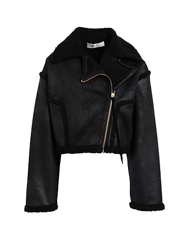 NINEMINUTES Biker jacket Black 85% Polyester, 15% Acrylic