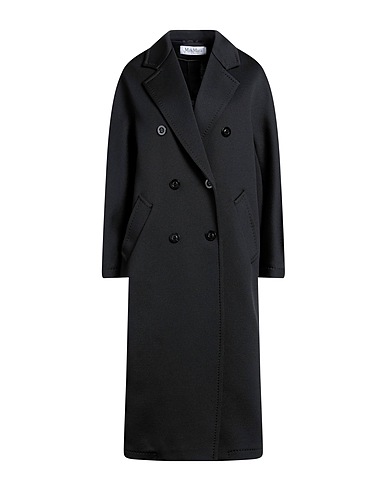 MAX MARA コート ブラック ポリエステル 46% / コットン 43% / ナイロン 11%