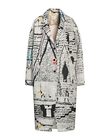 FORTE_FORTE Coat Light grey 38% Cotton, 19% Viscose, 18% Polyester, 17% Other Fibres, 8% Modal