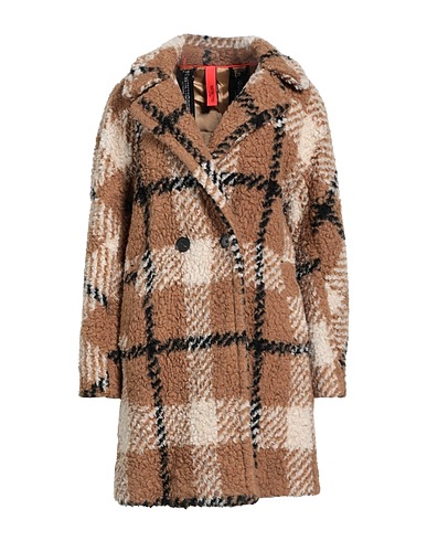 DISTRETTO 12 Teddy Coat Camel 55% Acrylic, 28% Polyester, 17% Virgin Wool