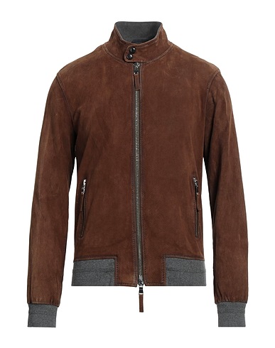 THE JACK LEATHERS Giacca biker Marrone Pelle