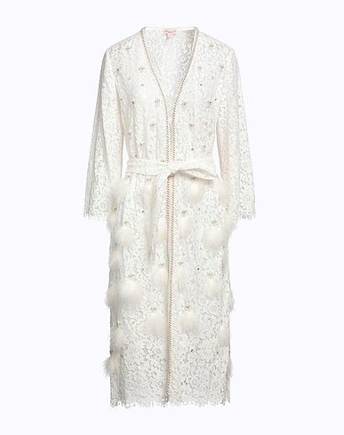 ROSAMUND MOISELLE Full-length jacket White 40% Nylon, 34% Cotton, 25% Cellulose, 1% Other Fibres