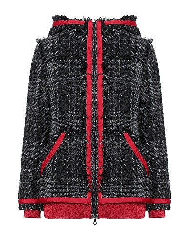 ROSAMUND MOISELLE Coat Black 74% Polyester, 11% Regenerated fibres, 9% Cotton, 6% Other Fibres, Rayon