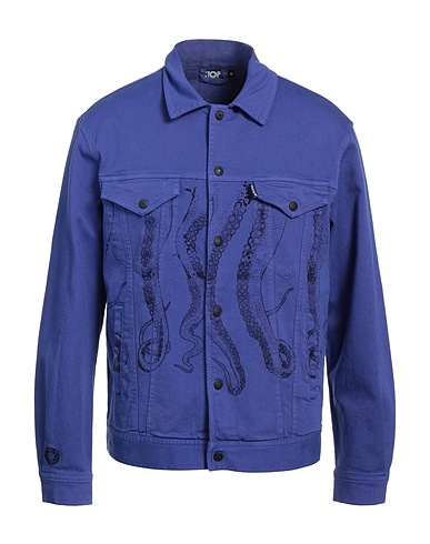 OCTOPUS Denim jacket Purple 98% Cotton, 2% Elastane