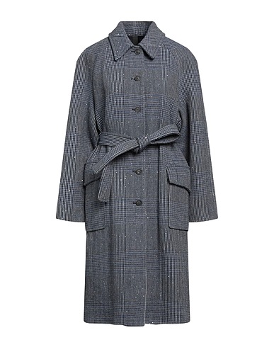 DISTRETTO 12 Coat Blue 42% Acrylic, 36% Polyester, 18% Wool, 4% Other Fibres